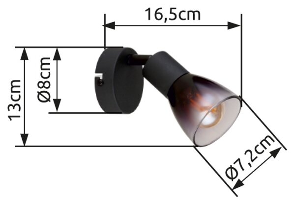 Globo 54312-1 - Faretto da parete SATELLA 1xE14/25W/230V nero