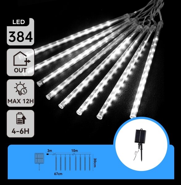 Aigostar - Catena solare a LED 384 LED/13 m IP65, bianco freddo