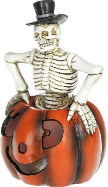 Retlux - LED Decorazione HALLOWEEN LED/2xLR44/bianco caldo scheletro in una zucca resina