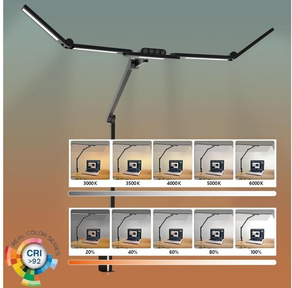Brilagi - LED Dimmerabile flessibile lampada da tavolo VARIO LED/24W/230V 3000-6500K nero