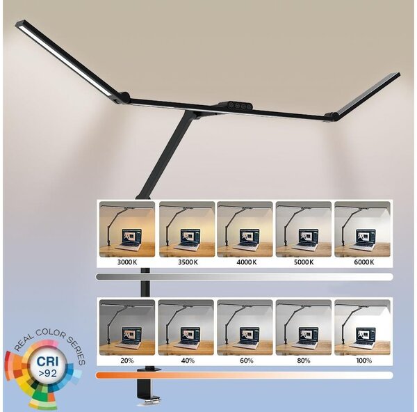 LED Dimmerabile flessibile lampada da tavolo LED/36W/230V 3000-6500K CRI 92 nero