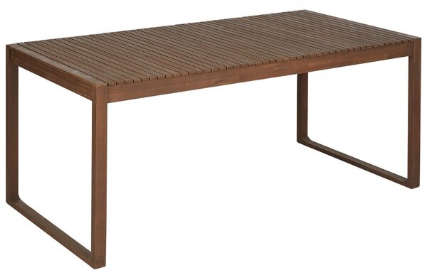Tavolo da pranzo da giardino in legno di acacia scuro 180 x 90 cm piano rettangolare resistente agli agenti atmosferici design classico Beliani