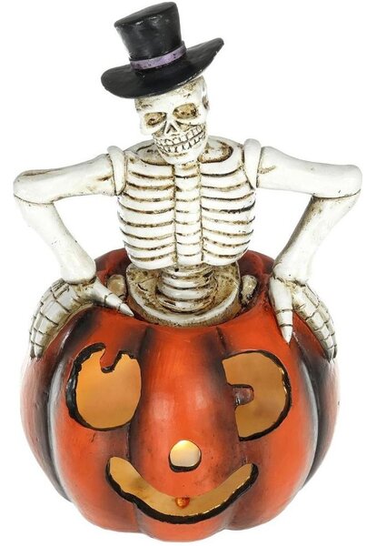 Retlux - LED Decorazione HALLOWEEN LED/2xLR44/bianco caldo scheletro in una zucca resina