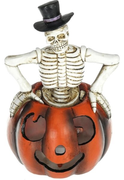 Retlux - LED Decorazione HALLOWEEN LED/2xLR44/bianco caldo scheletro in una zucca resina