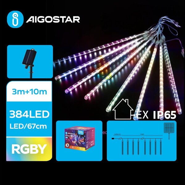 Aigostar - Catena solare LED 384xLED/13m IP65 multicolore