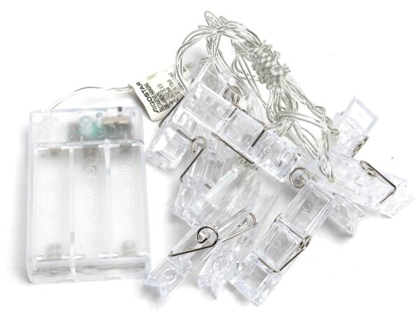 Aigostar - Catena decorativa LED con mollette 20xLED/3xAA 3,3m bianco caldo