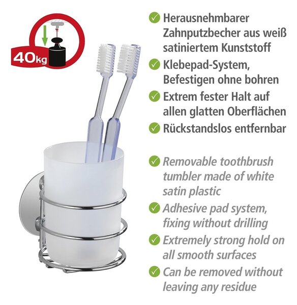 Set di accessori da bagno autoportanti in acciaio inox grigio Turbo-Loc - Wenko