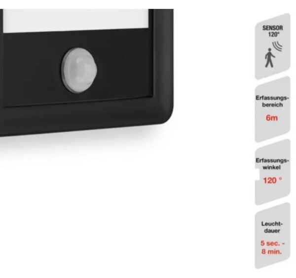 Telefunken 313905TF - Applique LED da esterno con sensore LED/16W/230V IP44