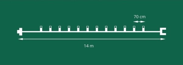 Catena LED da esterno espandibile CONE FILAMENT 20xE10 14m vetro trasparente/bianco caldo IP44