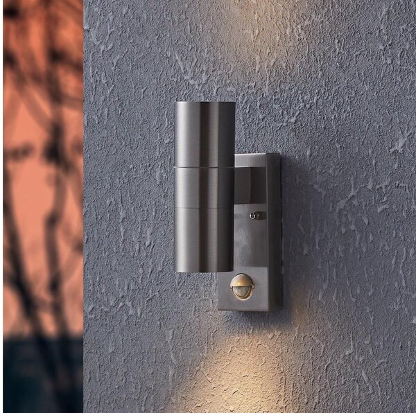 Eglo 79594- Lampada LED da esterno con sensore ARAPONGAS 2xGU10/2,8W/230V IP44 cromo