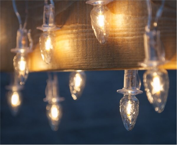 Catena LED da esterno espandibile CONE FILAMENT 20xE10 14m vetro trasparente/bianco caldo IP44