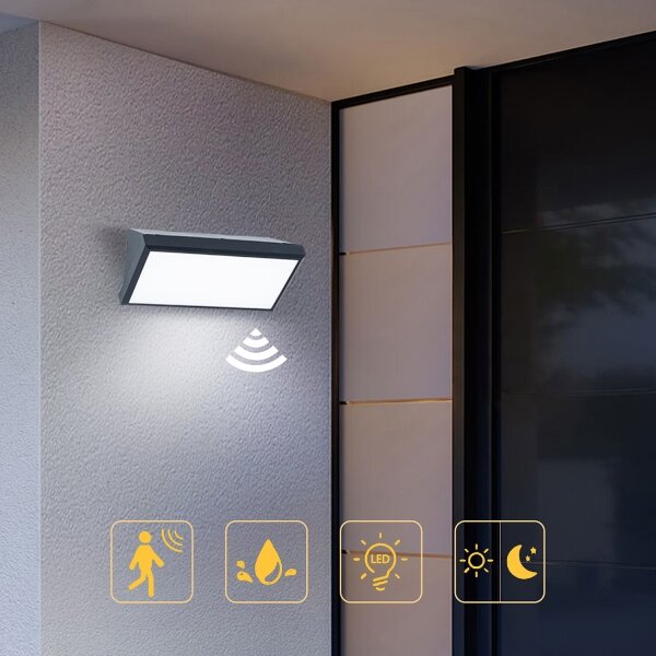 Brilagi - Applique da esterno LED con sensore TRIANGLE LED/20W/230V antracite