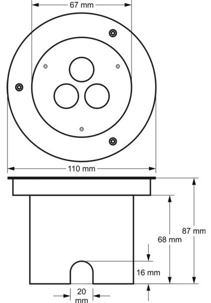 Lampada LED segnapasso da esterno SIBAR 3xLED/1W/230V IP67 4000K