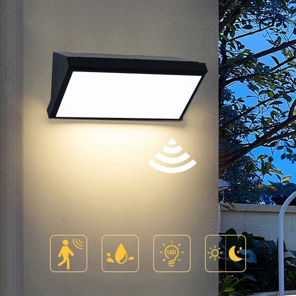 Brilagi - Applique LED da esterno con sensore TRIANGLE LED/20W/230V nera