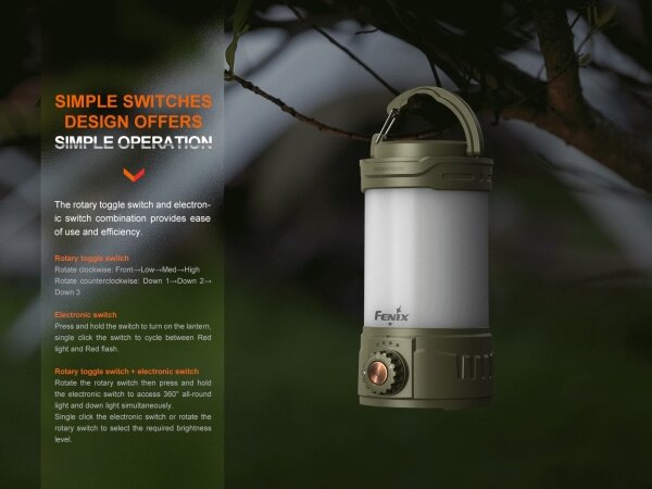 Fenix CL26RPROCAM - Lampada portatile ricaricabile LED dimmerabile LED/USB IP66 grigio