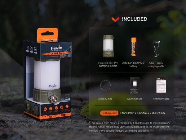 Fenix CL26RPROOLI - Lampada portatile ricaricabile a LED dimmerabile LED/USB IP66 verde