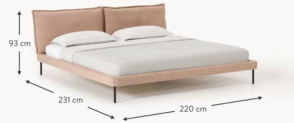 Letto imbottito in teddy-bouclé Amelia