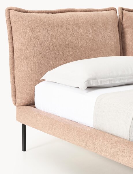 Letto imbottito in teddy-bouclé Amelia