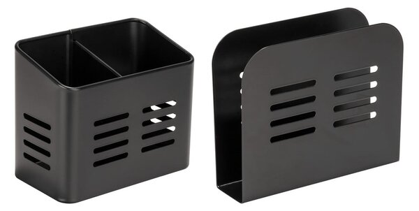 Set portaposate e portatovaglioli in metallo Black Outdoor Kitchen Baco - Wenko