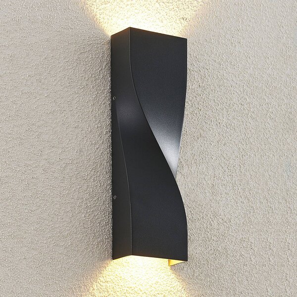 Applique da esterni a LED Tibelya Lucande, Nero, Alluminio, Moderno, Applique LED da esterni