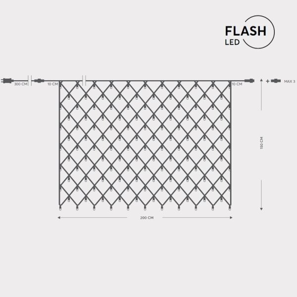 Tenda luminosa a rete LED per esterni NET 240xLED/7,2W/230V 1,5x2 m IP44 bianco caldo