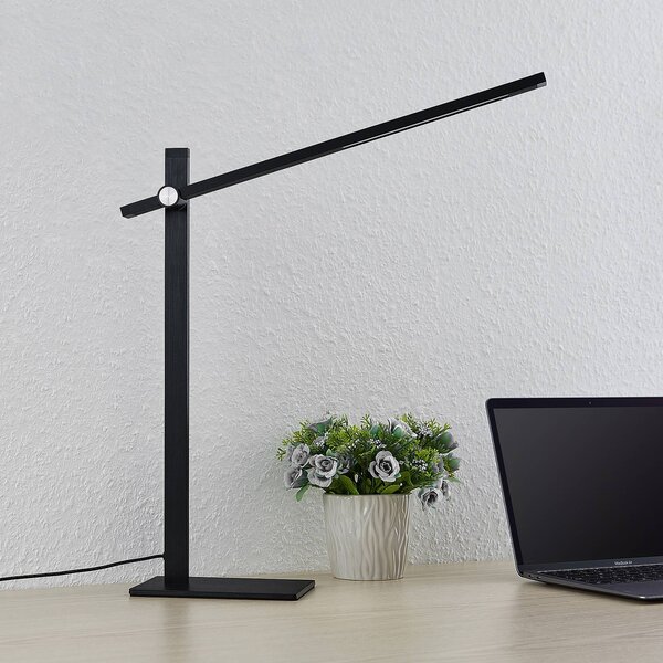 Lampada da scrivania Wasko Lucande, dimmerabile, Nero, Studio / Ufficio, Metallo, Moderno, Lampada da tavolo LED