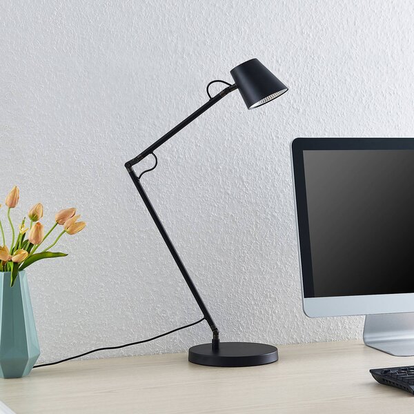 Lampada da scrivania Tarris Lucande, dimmerabile, Nero, Studio / Ufficio, Metallo, Moderno, Lampada da tavolo LED