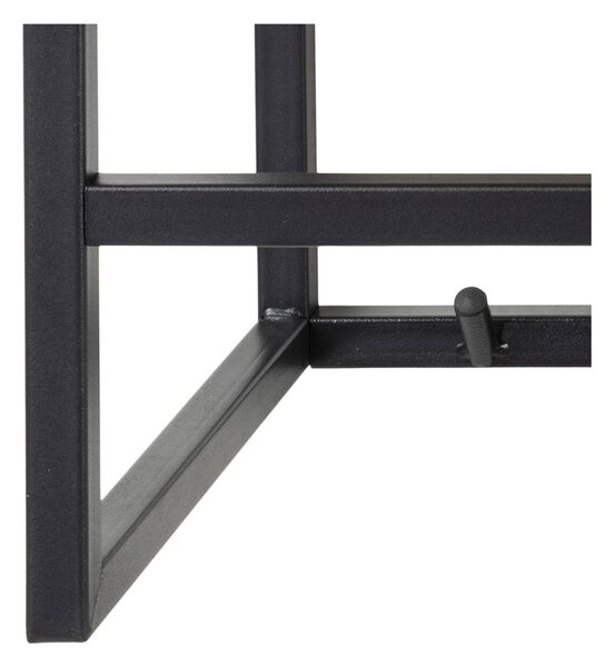 Attaccapanni da parete nero con ripiano effetto rovere Seaford - Actona