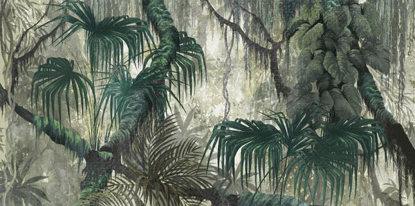 Carta da parati Pittura di una foresta, Carta da parati 3d, Carta da parati popolare, u78695 - Tapeko.it