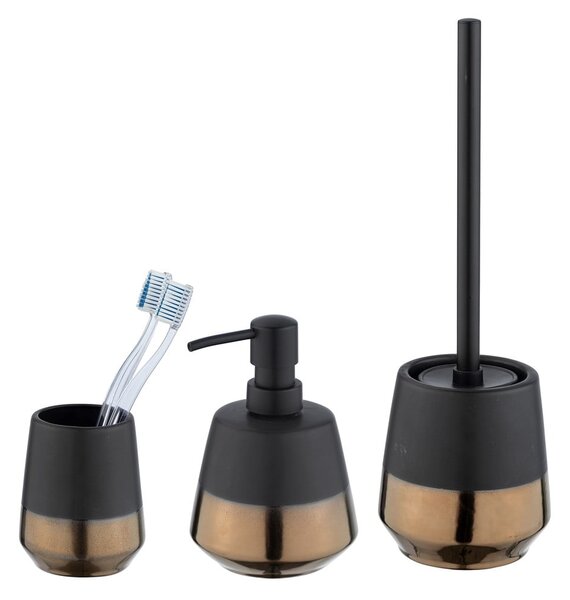 Set di accessori da bagno in ceramica nera Brandol - Wenko