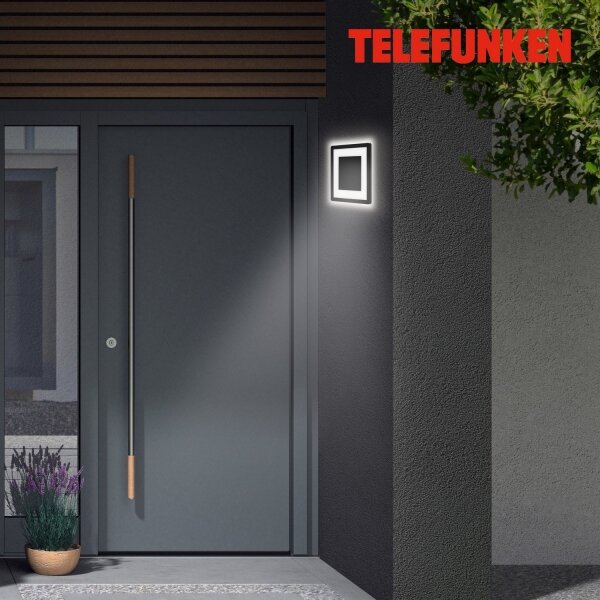 Telefunken 315905TF - Applique da esterno a LED/15W/230V IP44 4000K nero