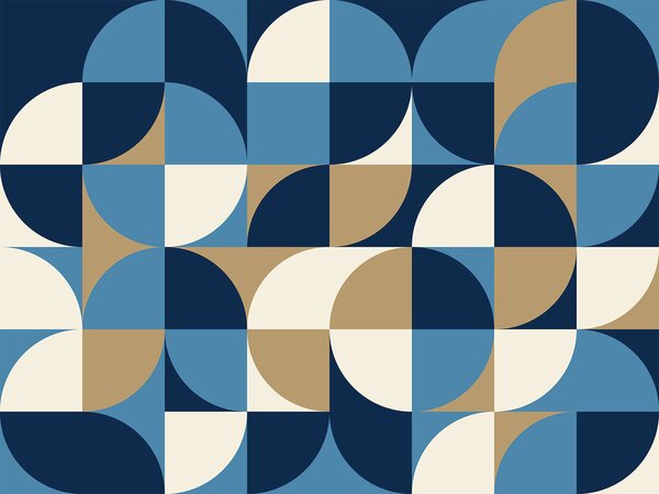 Carta da parati Motivo geometrico blu e bianco, Carta da parati design, Carta da parati popolare, u78733 - Tapeko.it