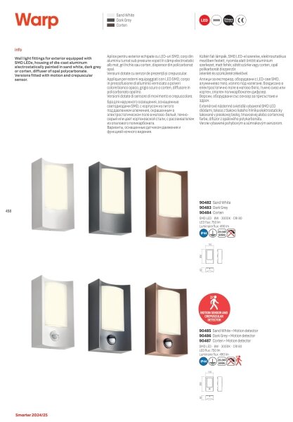 Redo 90484 - Applique a LED da esterno WARP LED/8W/230V 3000K IP44 marrone