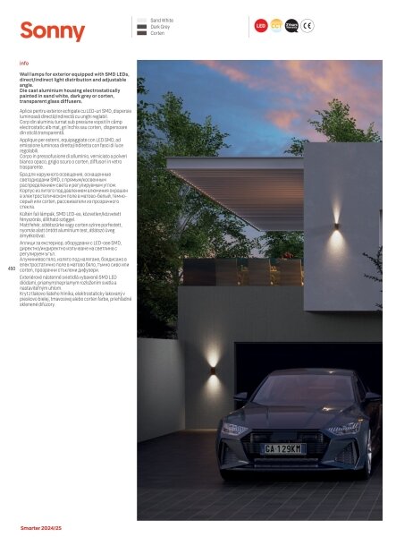 Redo 90635 - Lampada LED da esterno SONNY 2xLED/5W/230V 2200/3000/4000K IP54 bianco
