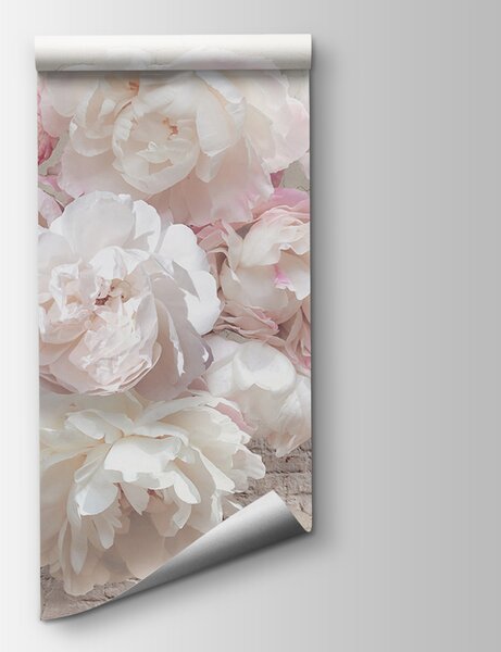 Carta da parati Gruppo di fiori bianchi, Carta da parati 3d, Carta da parati popolare, u79549 - Tapeko.it
