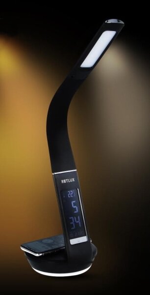 Retlux-LED Lampada dimmerabile con ricarica wireless Qi e display LED/6W/230V 3000/4000/6000K