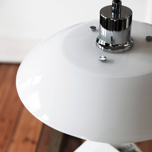 Dyberg Larsen Lampada a sospensione in vetro DL31, dimmerabile, Bianco / Opale, Soggiorno / Sala da pranzo, Vetro, Scandinavo, Lampada a sospensione