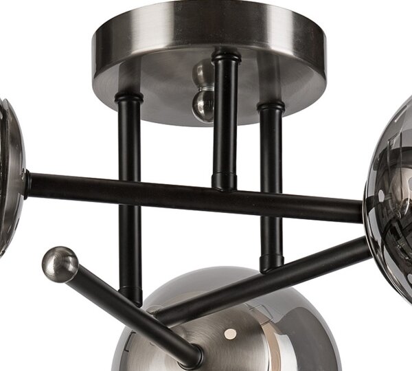 Lampadario a plafone MALENA 3xE14/5W/230V nero/fumé