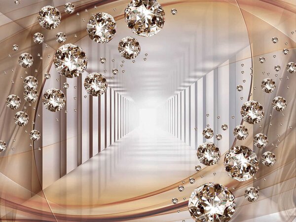 Carta da parati Diamante in un tunnel, Carta da parati che aumenta lo spazio, Carta da parati popolare, u79958 - Tapeko.it