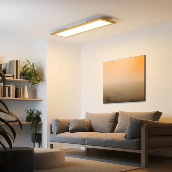 Brilagi - Plafoniera LED SLIMFRAME WOOD LED/58W/230V 124x34 cm marrone