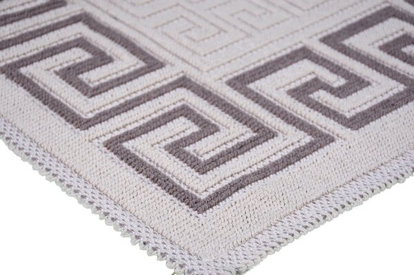 Tappeto in cotone grigio e beige , 80 x 200 cm Versace - Vitaus