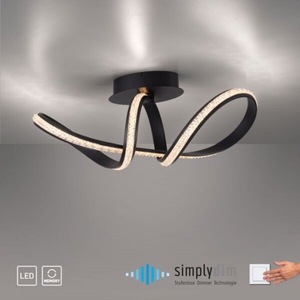 JUST LIGHT. 8475-18 - Lampadario a plafone LED dimmerabile BRILLA LED/29W/230V nero