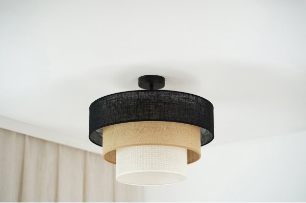 Brilagi -Lampadario a plafone ASPEN LUNETA 1xE27/15W/230V diametro 45 nero/beige/color crema