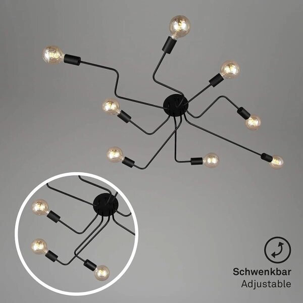 Briloner 2888-085 - Lampadario a plafone FARETTO 8xE27/60W/230V nero