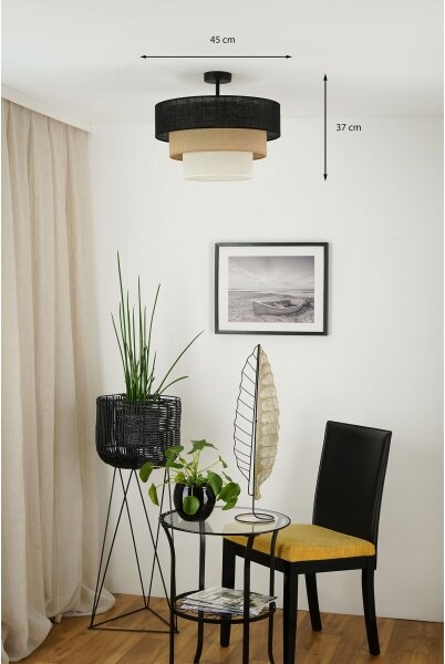 Brilagi -Lampadario a plafone ASPEN LUNETA 1xE27/15W/230V diametro 45 nero/beige/color crema