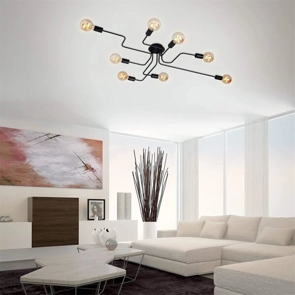 Briloner 2888-085 - Lampadario a plafone FARETTO 8xE27/60W/230V nero