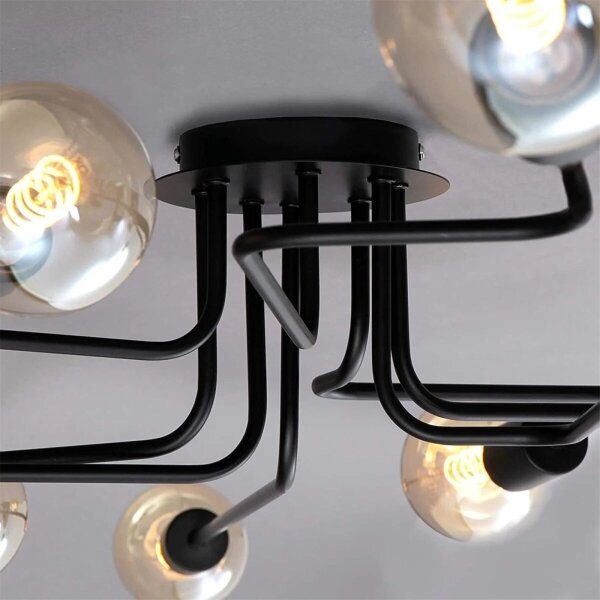 Briloner 2888-085 - Lampadario a plafone FARETTO 8xE27/60W/230V nero
