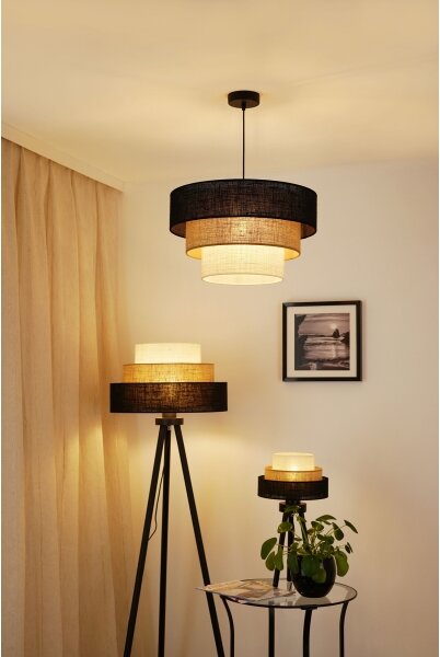 Brilagi - Lampada da tavolo ASPEN LUNETA 1xE27/15W/230V nero/beige/color crema