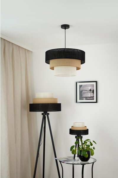 Brilagi - Lampada da tavolo ASPEN LUNETA 1xE27/15W/230V nero/beige/color crema