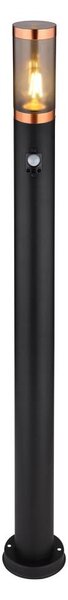 Globo 3159BCS-Lampada da esterno con sensore BOSTON 1xE27/15W/230V IP44 110cm nero/rame